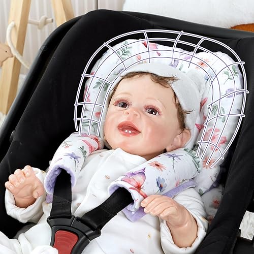 Miniatura 5 de Pea Pod Inserto de asiento de automóvil infantil con fundas para correa, todo en uno, reversible, soporte de cabeza de asiento de automóvil para
