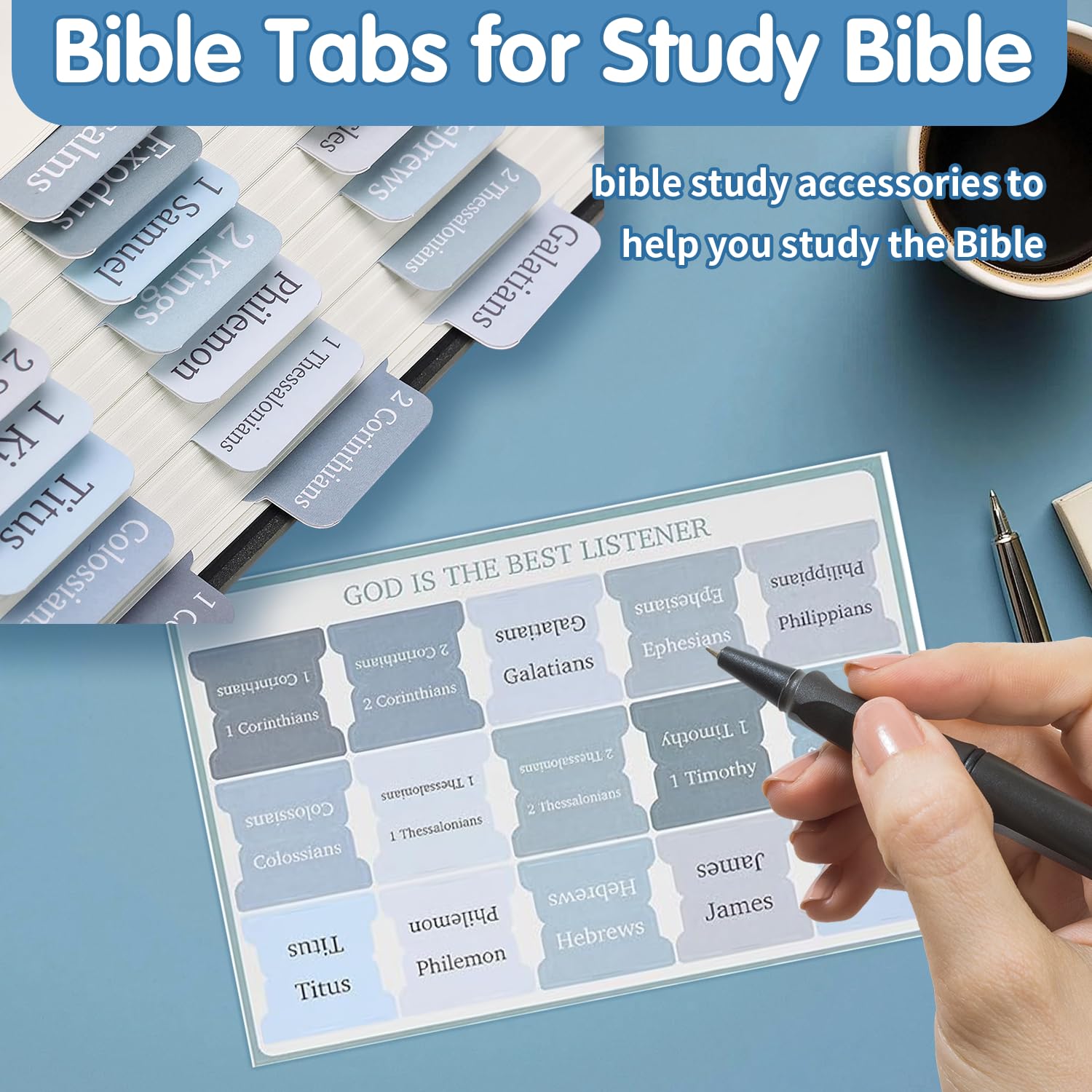 75 Pcs Bible Tabs, Bible Tabs for Study Bible Old and New Testament ...