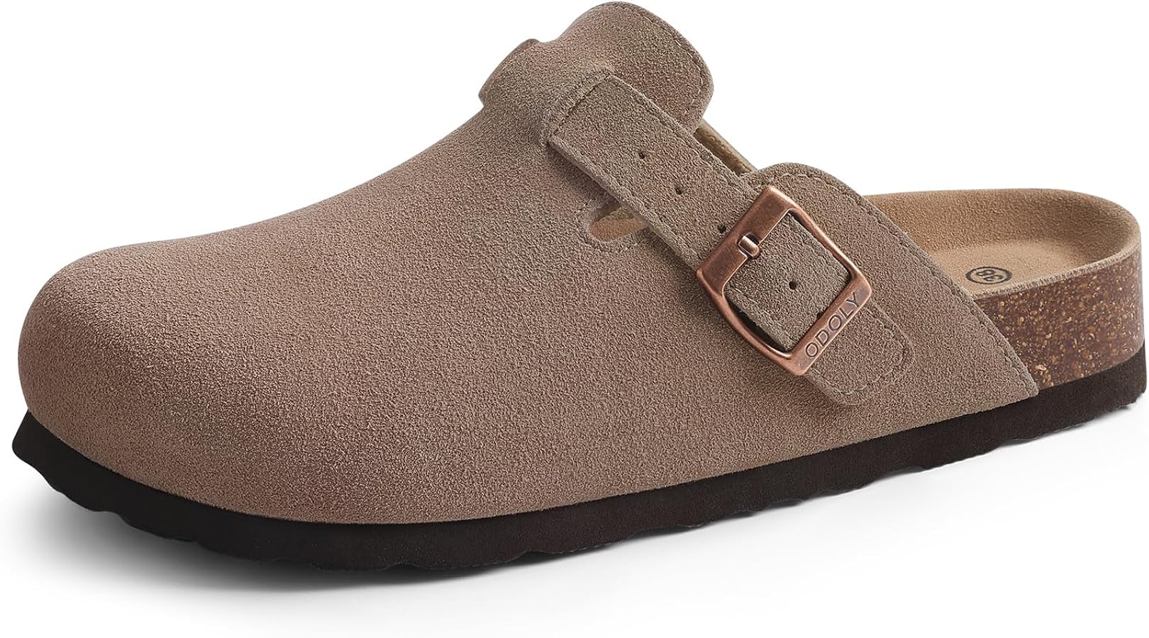 Genuine Suede Clogs for Women Men Soft Cork Footbed Leather Mules Comfort Potato Shoes with Arch Support