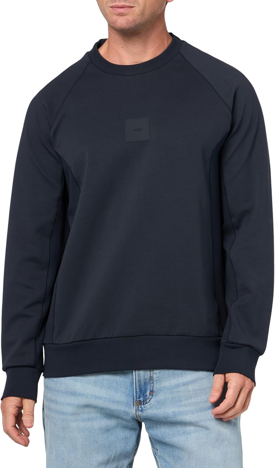 BOSS Men's Badge Logo Cotton Blend Sweatshirt