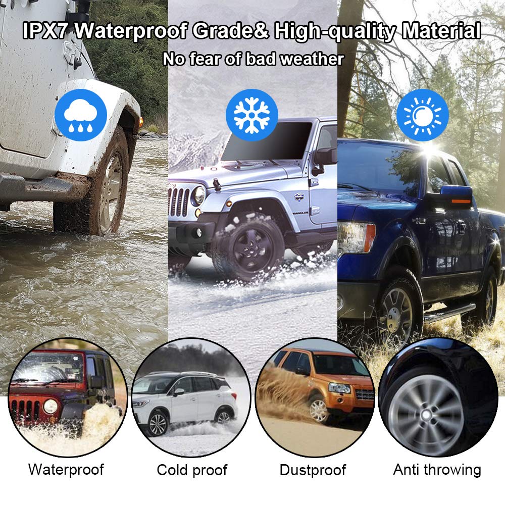 Tpms Sistema di monitoraggio della Pressione dei Pneumatici for Auto con Allarme di Temperatura a energia Solare con 4 sensori Interni/Esterni Pressione Pneumatici(External Sensor)