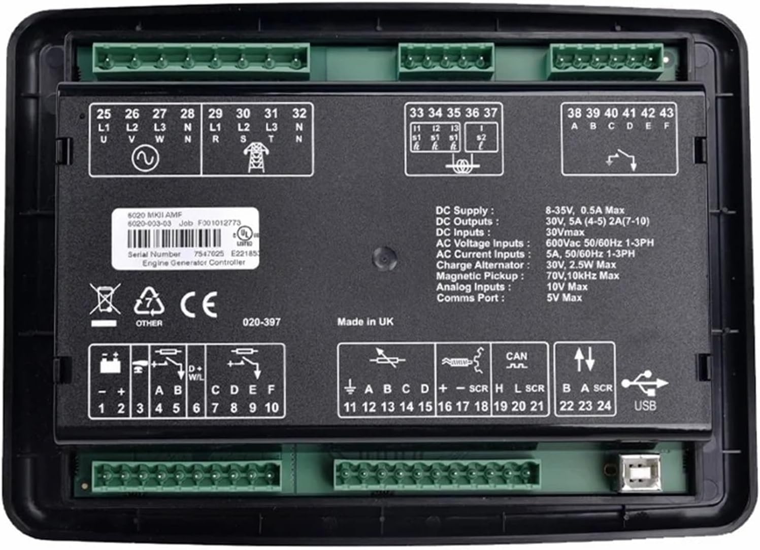 DSE6020 MKII AMF Diesel Generator Controller Module Auto Start Mains Failure Control Panel Board Parts DSE6010 MKII(Copy 6020 MKII)