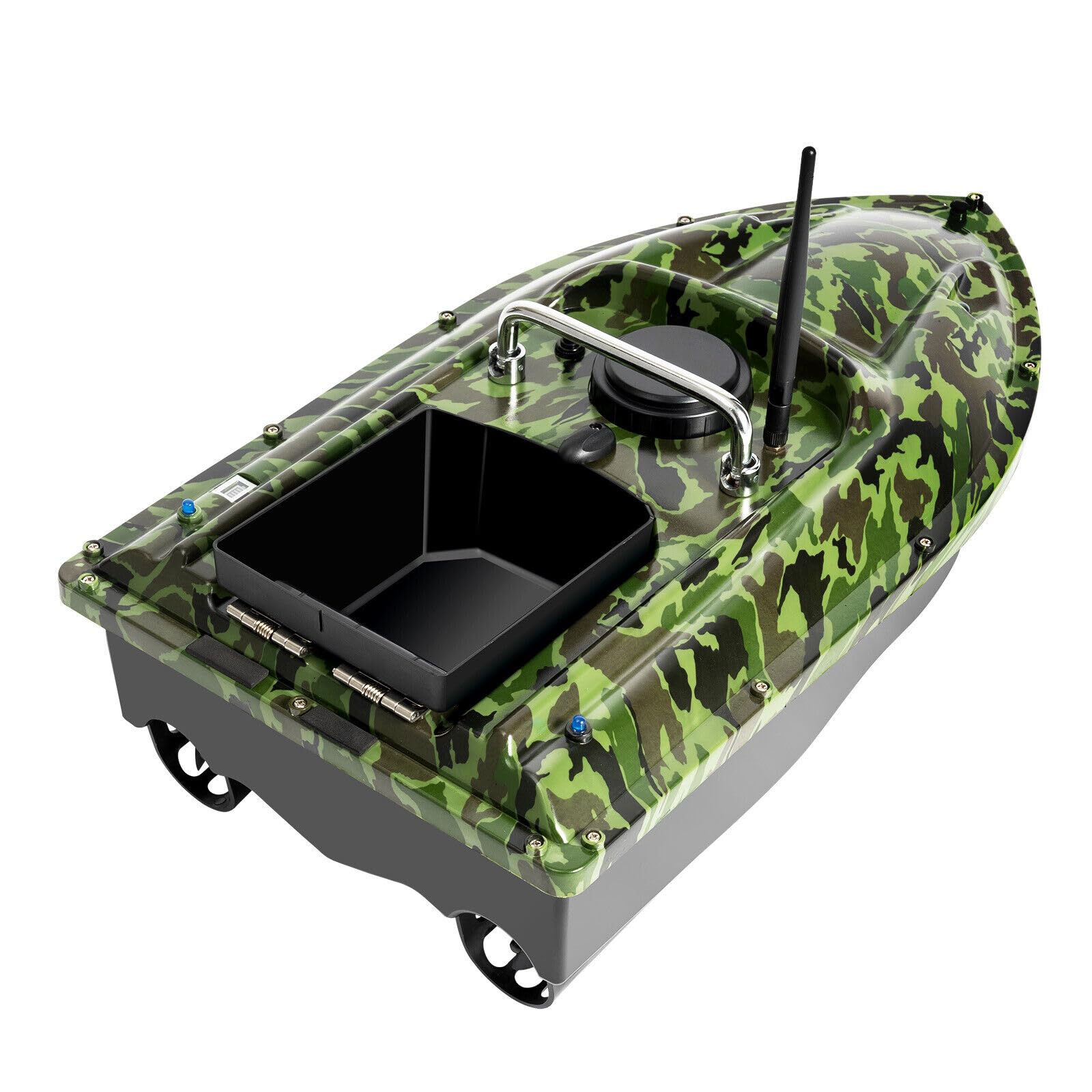 Barco teledirigido para cebos de pesca y carpa de cebo inalámbrico pesca barco de morce 500 m doble motor crucero automático doble motor, gran capacidad 1.5 KG, camuflaje