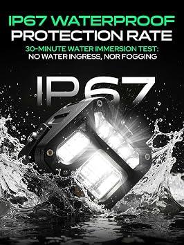 YHTAUTO 3 Inch LED Light Bars w/Wiring Harness & Light Cover, 20W 2400LM, 5700K, Spot10 Beam Off Road Camper Pod Light for Truck SUV ATV UTV Golf Cart Tractor 4x4 Van Boat IP67 Waterproof Lamp
