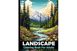 Landscape Coloring Book For Adults: Calming Nature Designs For Men