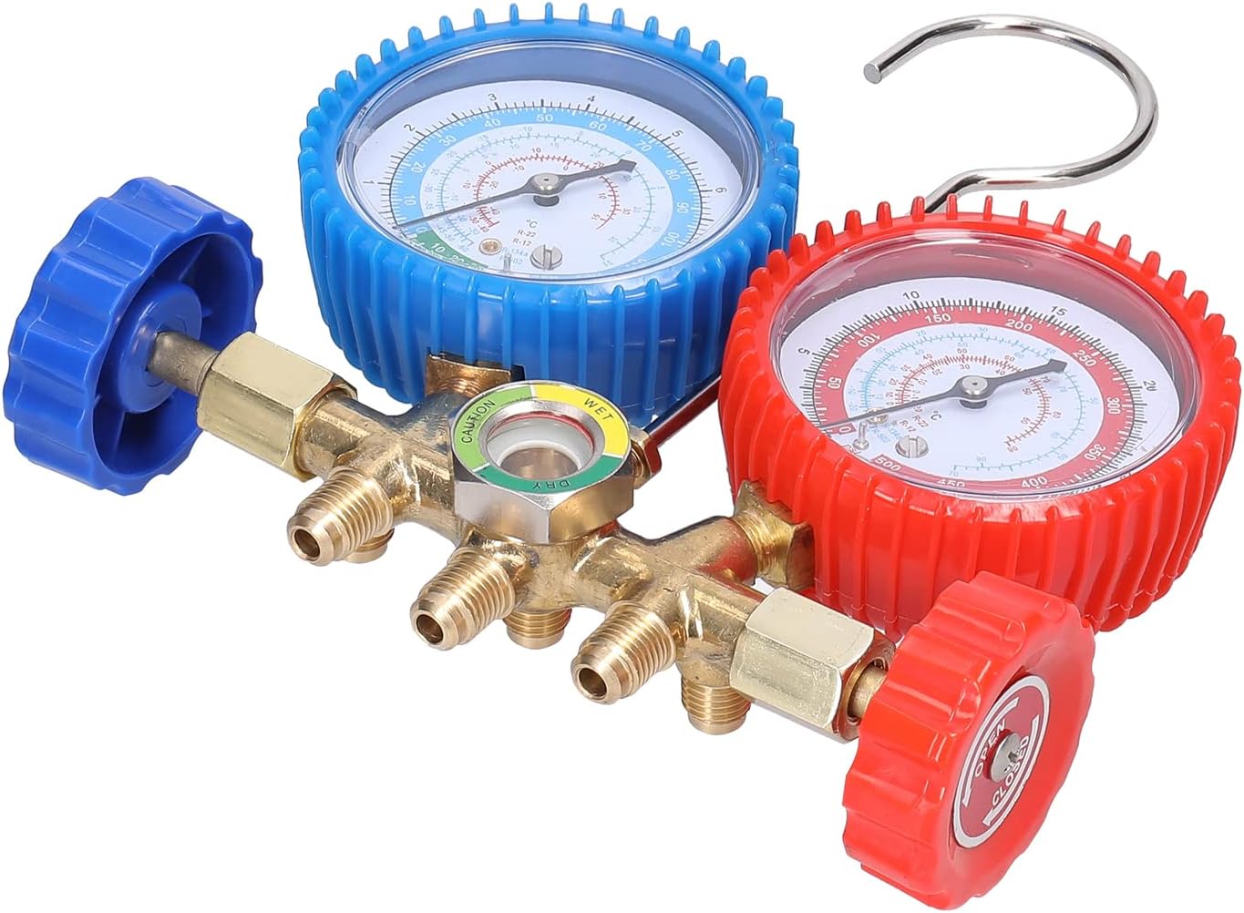 Manifold Dual Gauges Set Air Refrigeration Equipment Kit Pressure Measuring Brass Connection Air-Conditioner ing Device for R134A R12 R22 R502