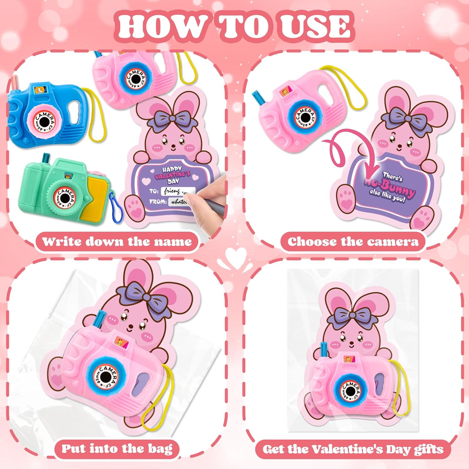 SpringFlower 24 Pack Valentines Day Cards for Kids School with Camera Viewers Toy Set, Valentines Day Gifts Cards for Kids Classroom Exchange, Valentines Party Favors Prizes for Boys Girls