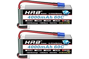 2pcs 6S Lipo Battery EC5 22.2V 4000mAh 60C HRB Lipo Battery