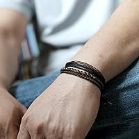 Vista 66 de Handmade Natural Stone Beaded Healing Bracelet Gift for Men Adjustable Rope String Bracelet (picasso jasper, Adjustable)