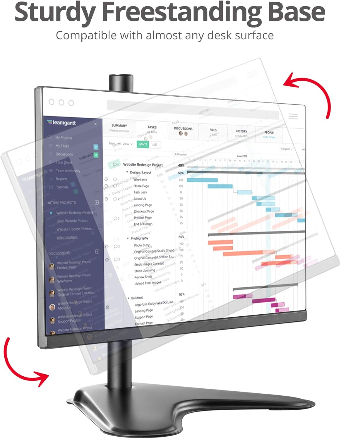 SIIG Height Adjustable Single Monitor Desk Stand for 13" to 32"