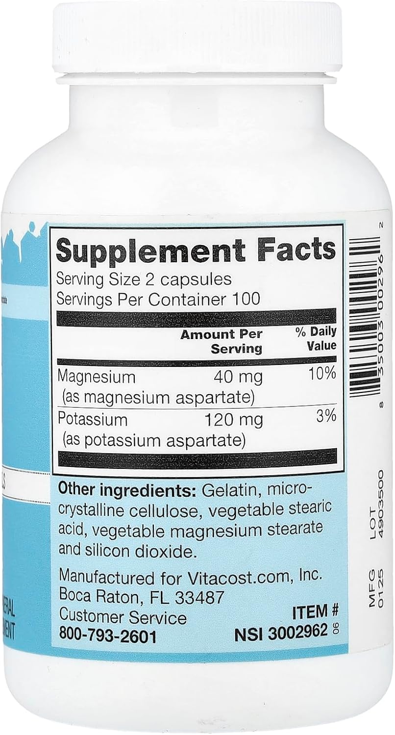 Vitacost Potassium & Magnesium - 200 Capsules