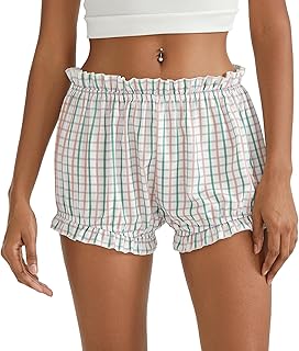 Lindos pantalones cortos de calabaza con volantes y cintura elástica para mujer, pantalones cortos de moda Lolita Bubble Lounge Bottoms
