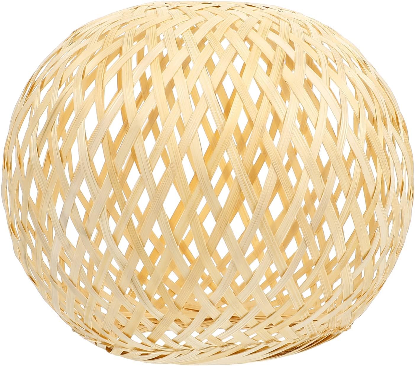 Nuolux 竹織りランプシェード 和風ランプシェード ランタン形 自然 直径18cm 手作り おしゃれ 照明