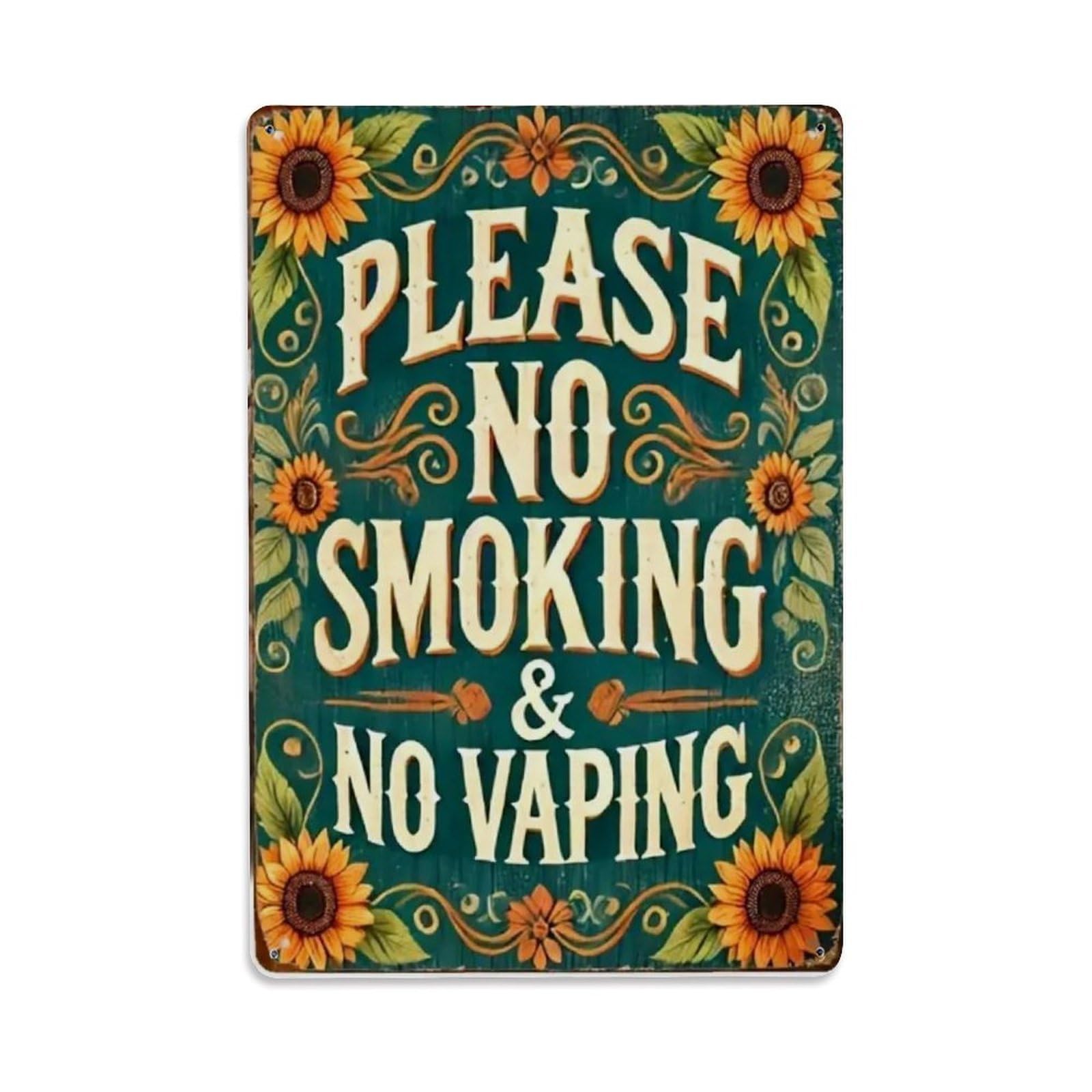 Igtefte Vintage No Smoking And No Vaping Tin Sign Style Home Bar Garden Wall Plaque Decor Metal Poster 8X12 Inch