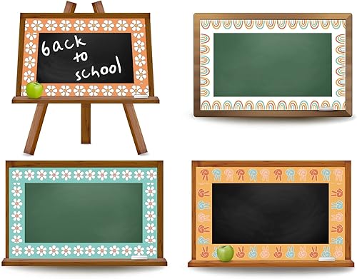 Miniatura 4 de AnyDesign Bordes bohemios de 80 pies para tablón de anuncios, diseño de margaritas de arco iris, bordes de flores, groovy, retro, para decoración de