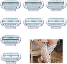 8Pcs Replacement Razor Blades for Gillette Venus Extra Smooth Women's Razor Blades Refills 3 Layer Blade for Comfort Washable Easy to Replace Effortless Glide for Bathroom Beach Party Gifts(Blue)