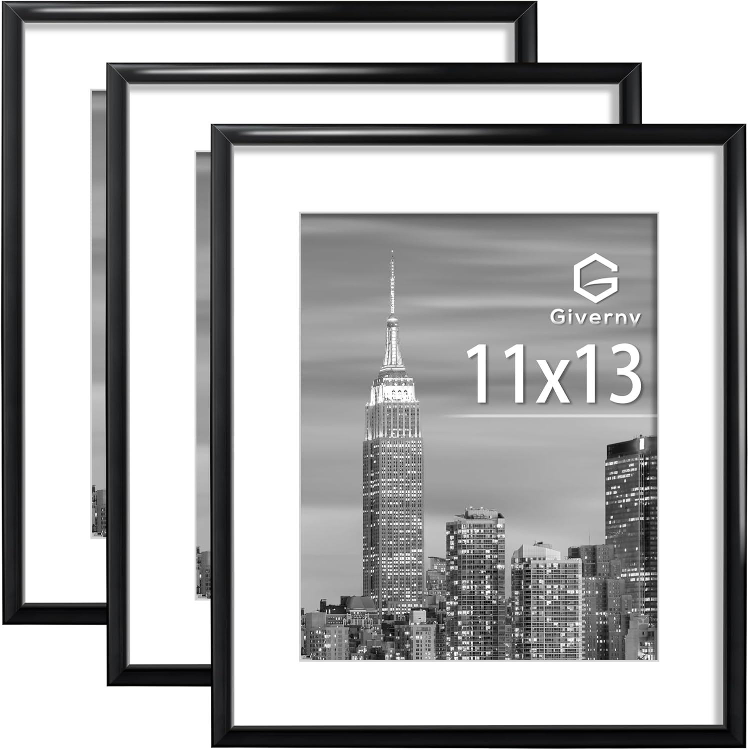 Giverny 11 x 13 Picture Frame Black 3 Pack, Poster Frames