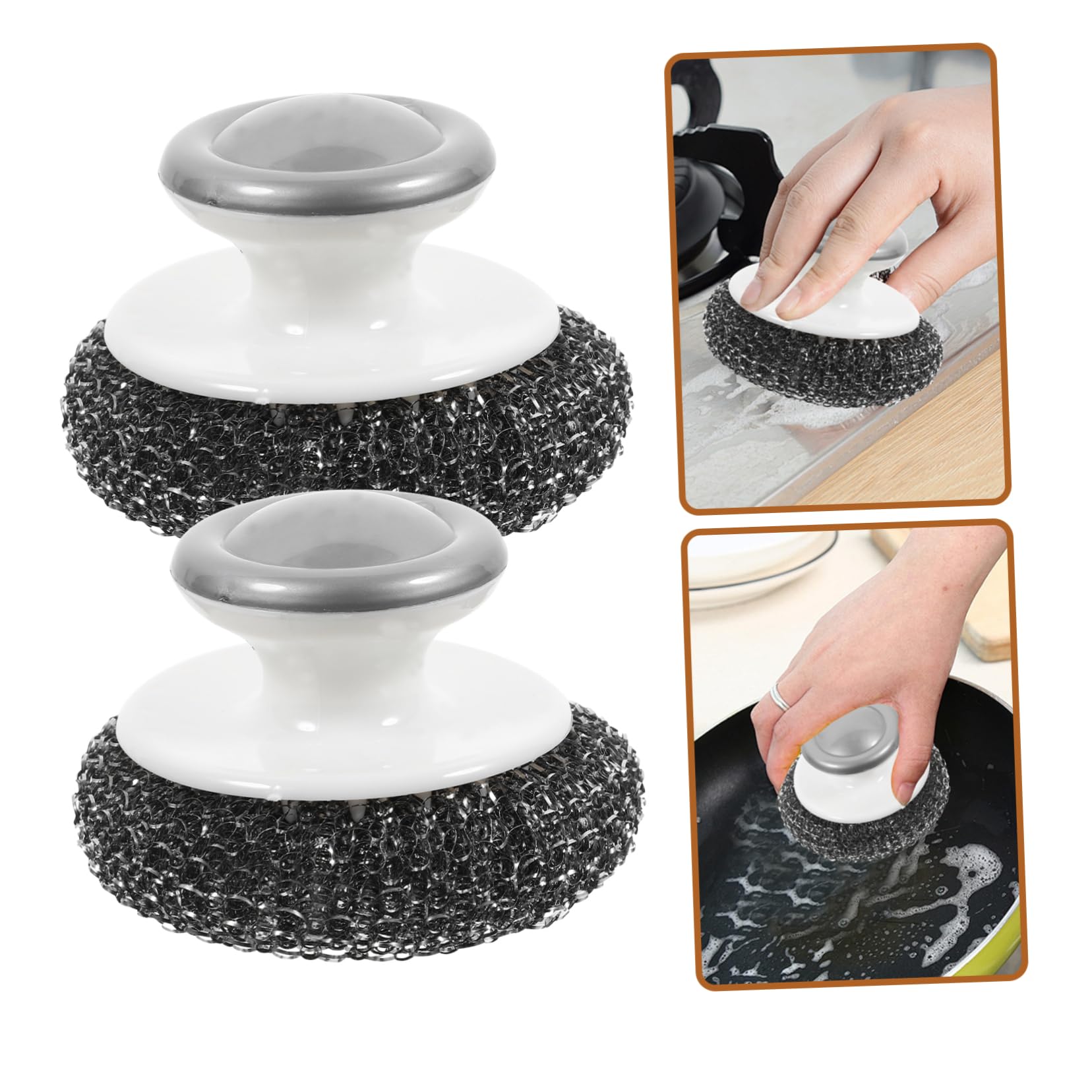 VALICLUD 10piezas Cepillo De Limpieza Multifuncional De Inoxidable para Fregar Platos y Utensilios De Cocina De Resistente y No Raspante para Ollas Sartenes y Superficies Variadas