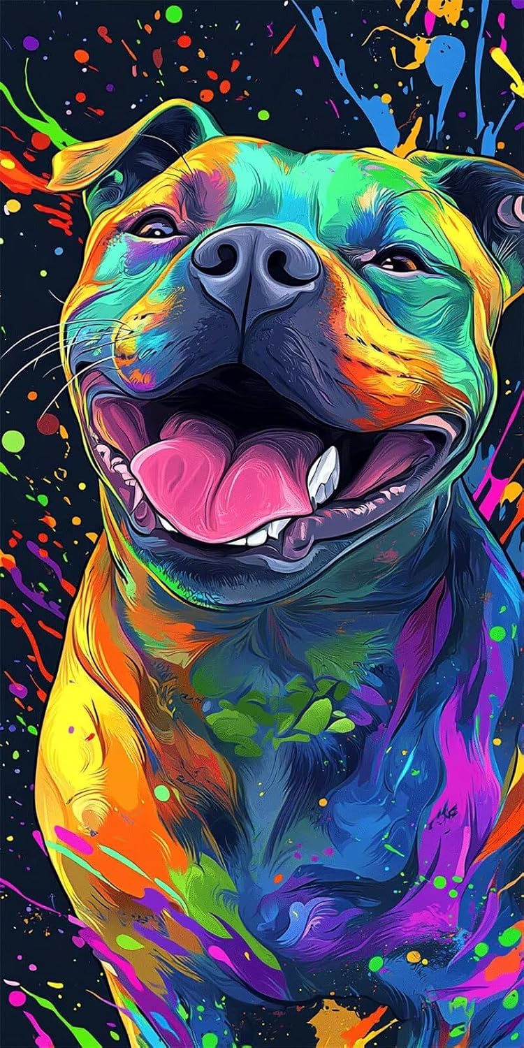 100x200cm Large Paint by Numbers Kit for Adults Colorful Paint by Numbers Dog,Colored Oil Canvas Art Kit with Acrylic Pigment Brushes for Home Wall Decor Crafts Man Women Hobbies Girls Gifts KL-1242