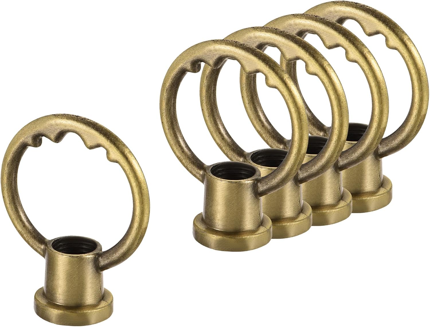 MECCANIXITY Eye Nut 5kg Max Load M10 Thread Ring Shape Female Loop for Hanging Lamp Chandelier, Black Pack of 5