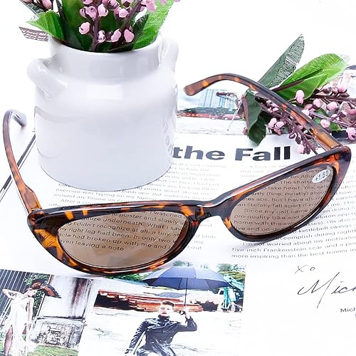 Miniatura 9 de AQWANO Paquete de 4 lentes de lectura con bloqueo de luz azul para mujer, diseño de moda, ojo de gato, lector de computadora, filtro de rayos UV y