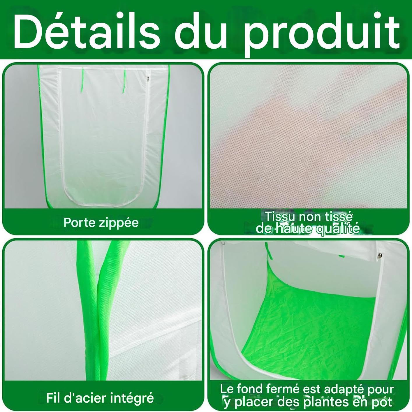 Voiles d'Hivernage pour Extérieures Couverture Pliante à Ouverture Rapide