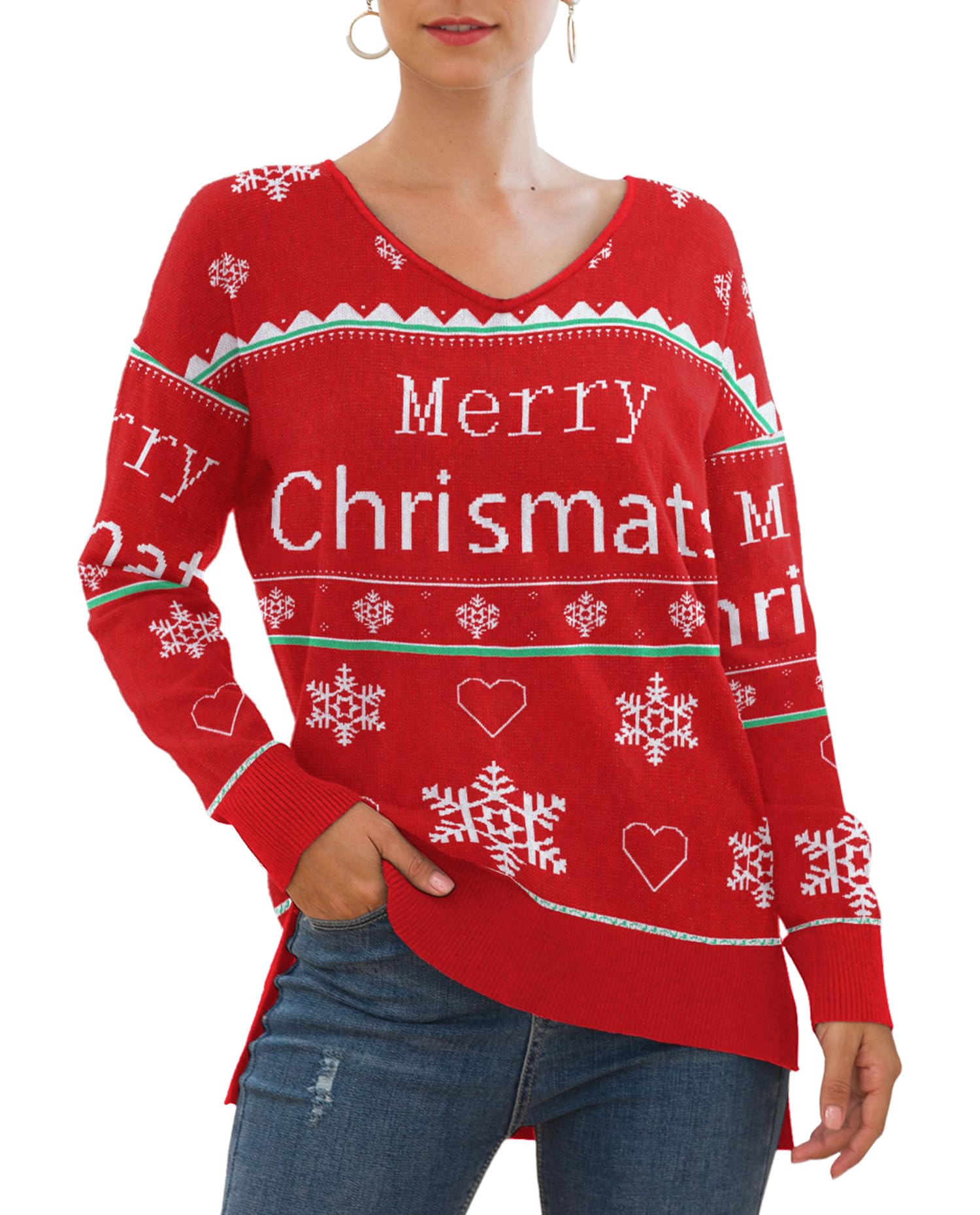 Jouica Women's Winter Longt Sleeve Sweater Oversized Knitted Pullover Sweater