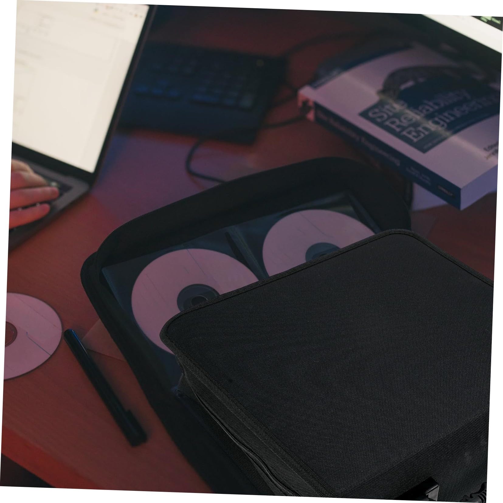 Yardenfun Custodia Porta CD Dvd da 240 Pezzi Oxford, Organizer per Dvd e CD Chiusura a Cerniera, Resistente All’usura per Casa e Auto