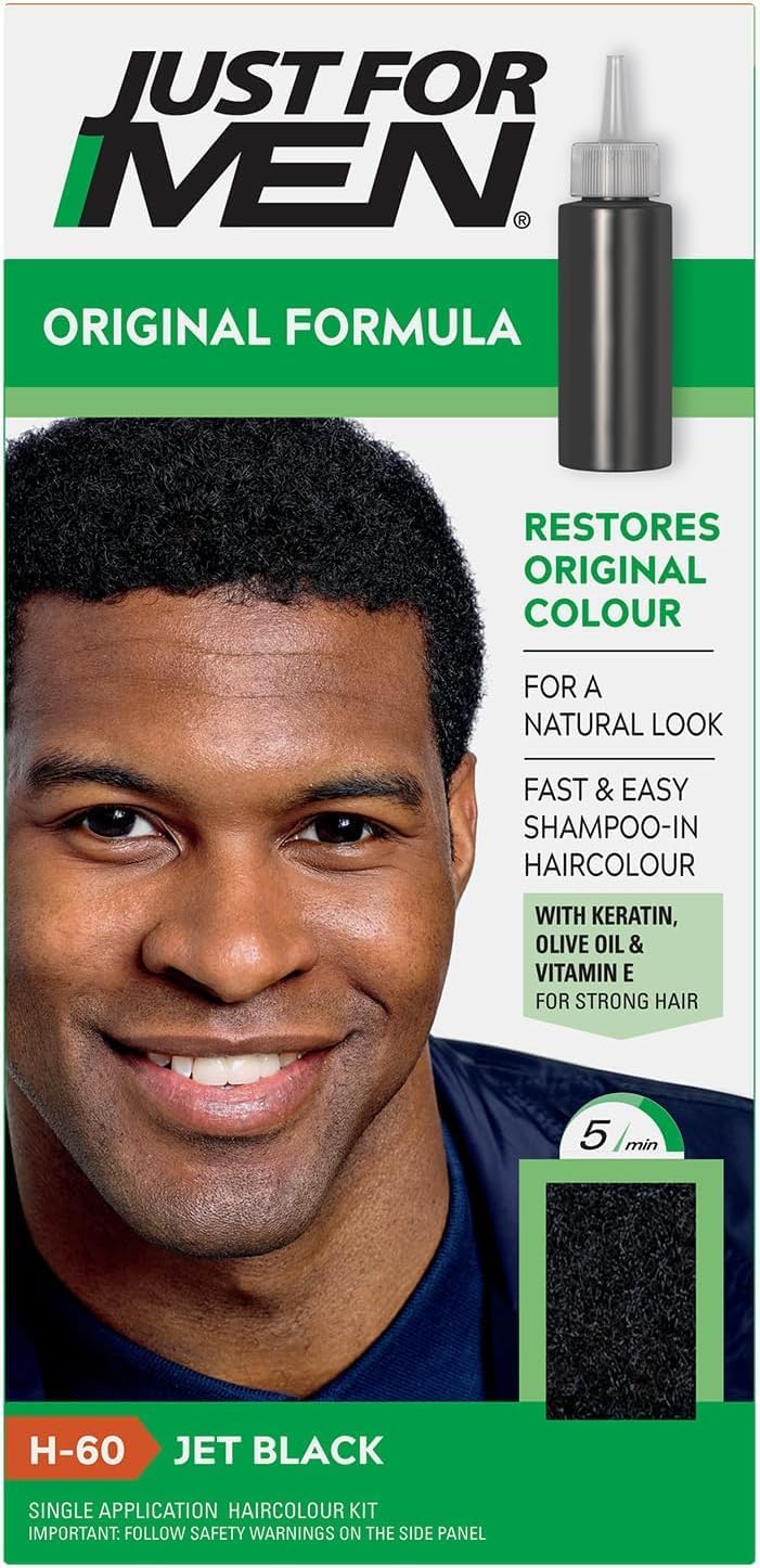 Original Formula Jet Black Hair Dye, Restores Original Colour for a Natural Look, H60