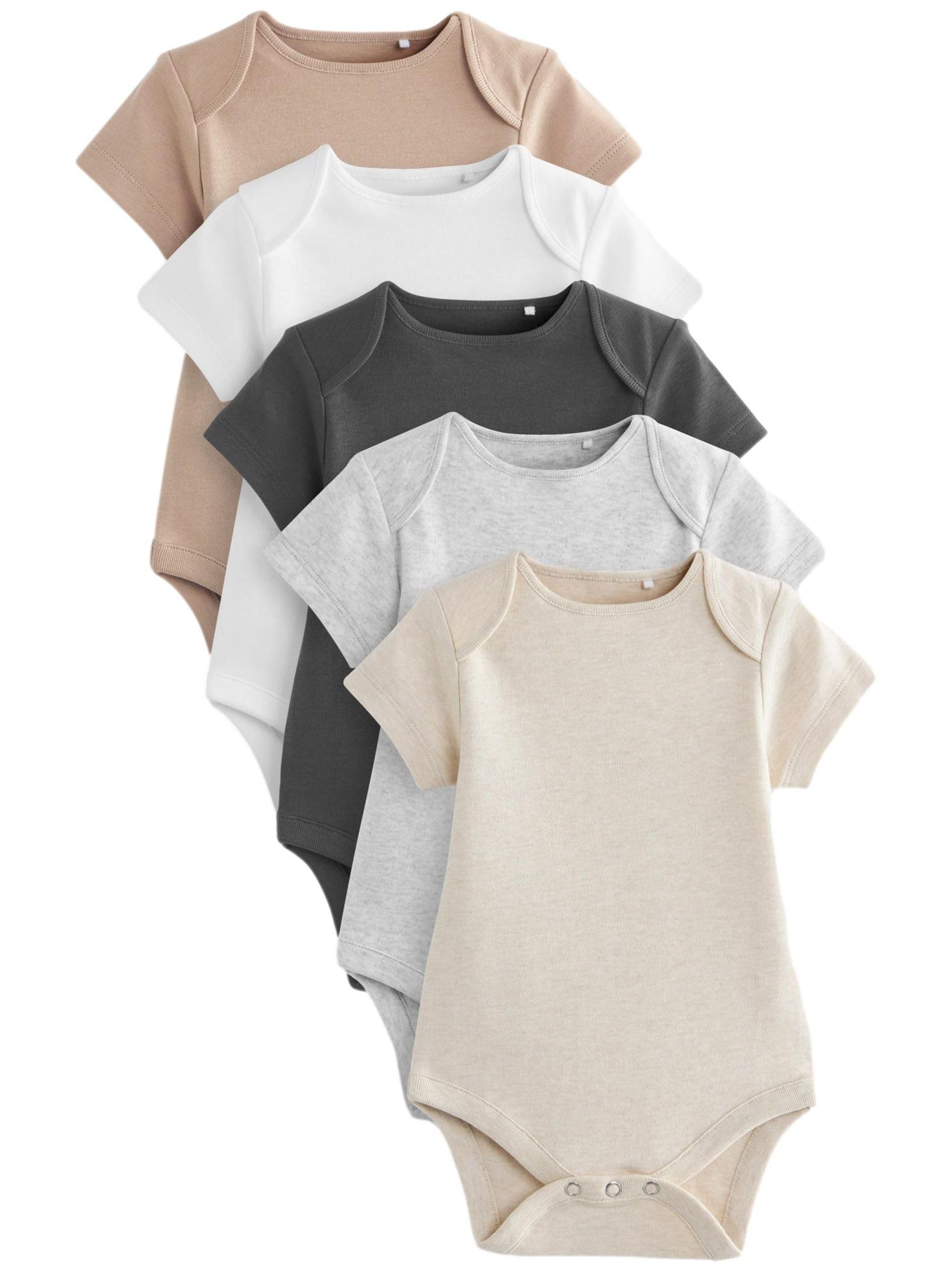 NEXT Noworodki unisex Zestaw 5 niezbędnych body niemowlęcych z krótkim rękawem
