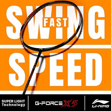 Li-Ning G-Force X5 Carbon Fibre Badminton Racket with Free Full Cover(82 Grams, 28 Lbs)