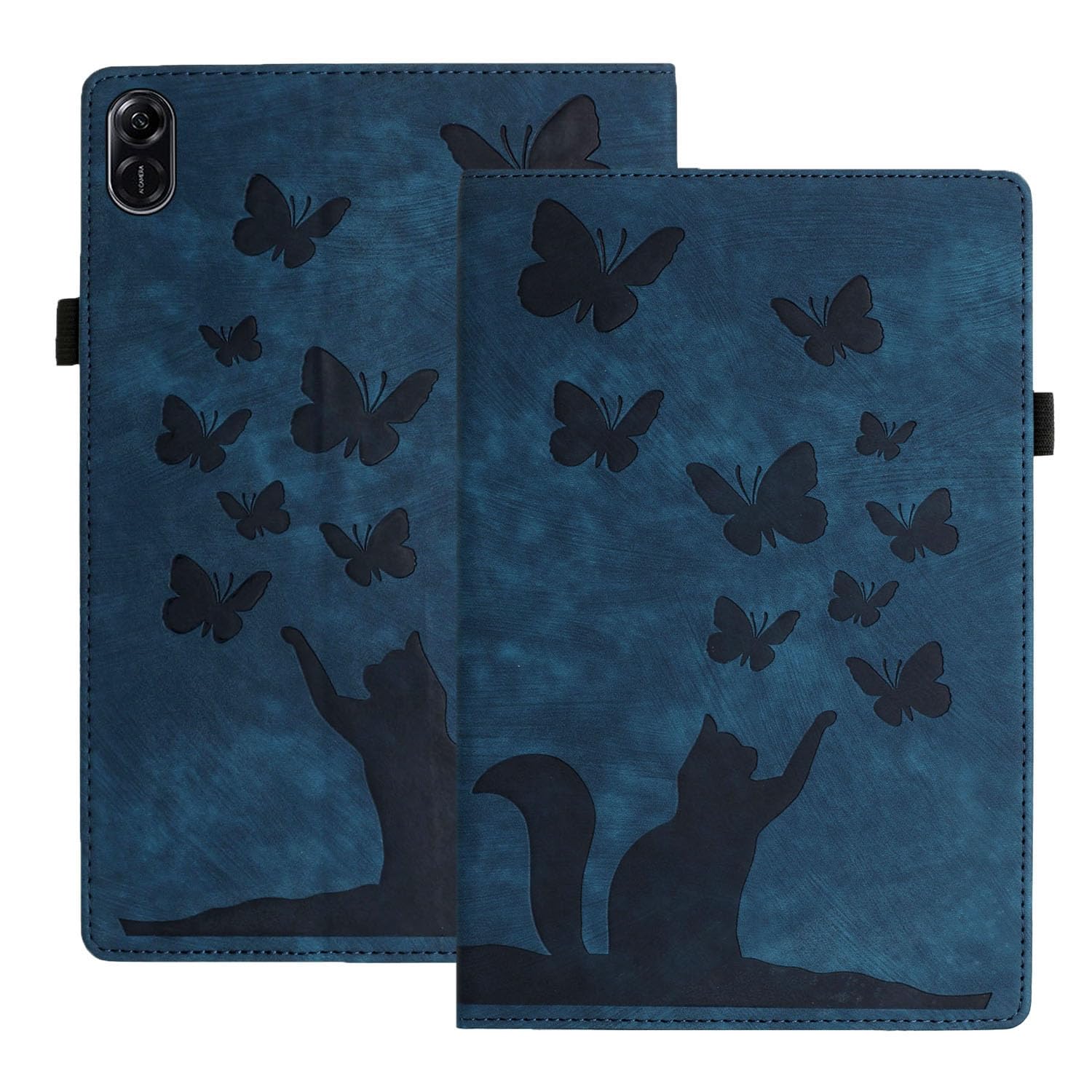 Case for Honor Pad X9 / Honor Pad X8 Pro 11.5 Inch 2023 PU Leather Convenient Stand Feature Shockproof Protection Flip Cover Butterfly Cat Pattern Case - Blue