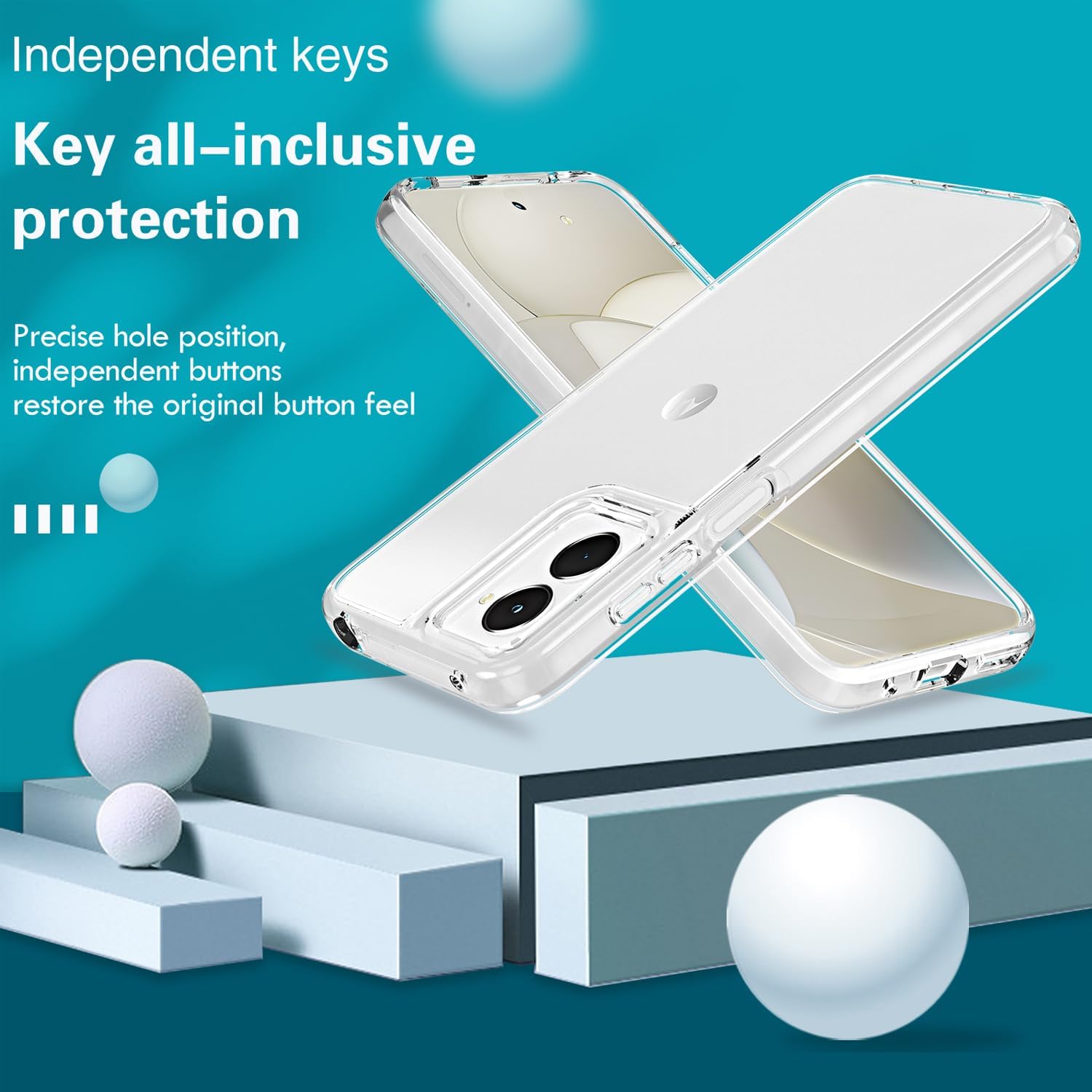 BAISRKE Case for Moto G Power 5G 2024,Heavy Duty Shock Absorption Protective Designed Phone Cover for Motorola Moto G Power 5G(2024) - Crystal Clear