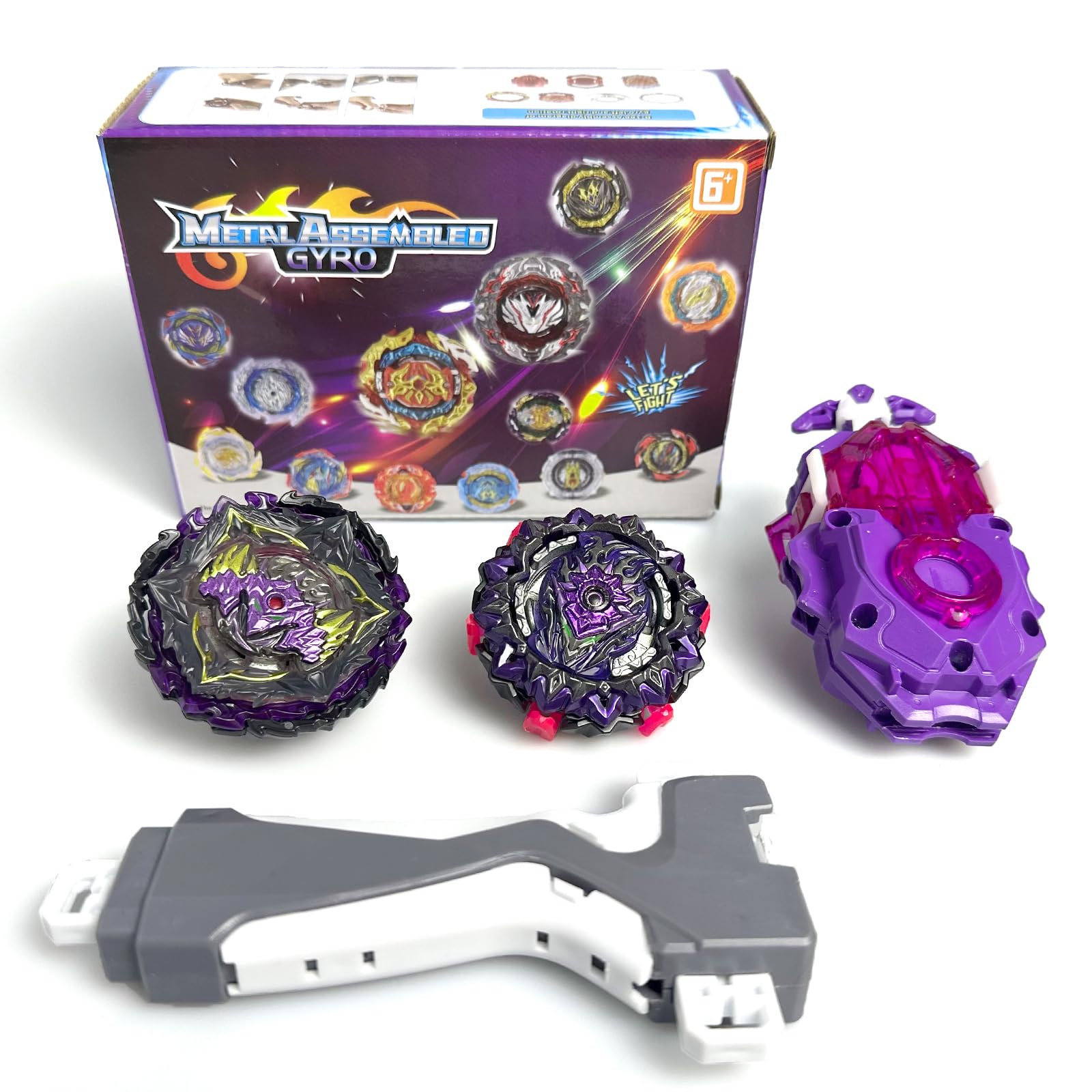 Jokvaex Bey Battling Top Burst Gyro Toy Set, with Gyro Launchers and Handle Combat Battling Game, Gift for Kids Children,175+169