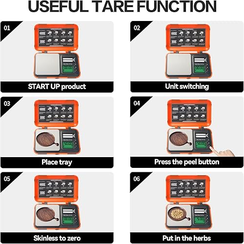Miniatura 14 de Báscula de tiro con arco de doble unidad y pantalla HD, escala digital LCD de flechas de bolsillo, escala de 7.05 oz x 0.00 oz de gramos, mini Azul