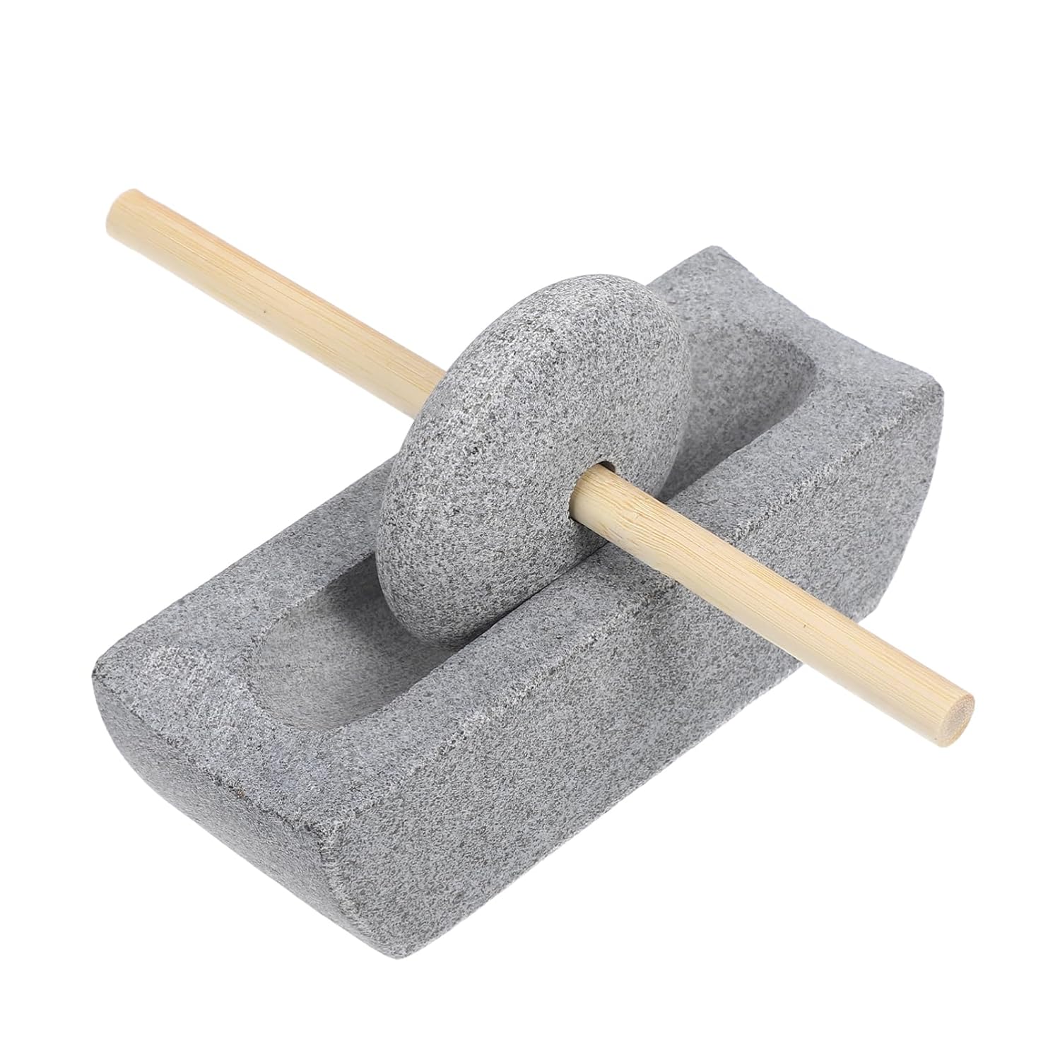 PRETYZOOM Traditional Stone Mortar Pestle for Tea Spice Grinder Hand Crank Mill Small Hand Grinder for Kitchen