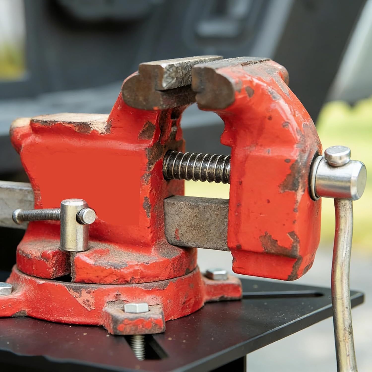 Hitch Mount Vise Plate Holder, Heavy Duty Carbon Steel 2 Inch Trailer Hitch Receivers Workbench Mount, Universal Fits for Vehicle Repairs, Metalworking, Welding, Toolbox