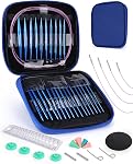 Aeelike Interchangeable Knitting Needles Set,13 Pairs Circular Knitting Needles Aluminum (Size 3.0mm-10.0mm) with 4 Cables for DIY Crafts Socks Blankets Cushions, Ideal Crochet Gift