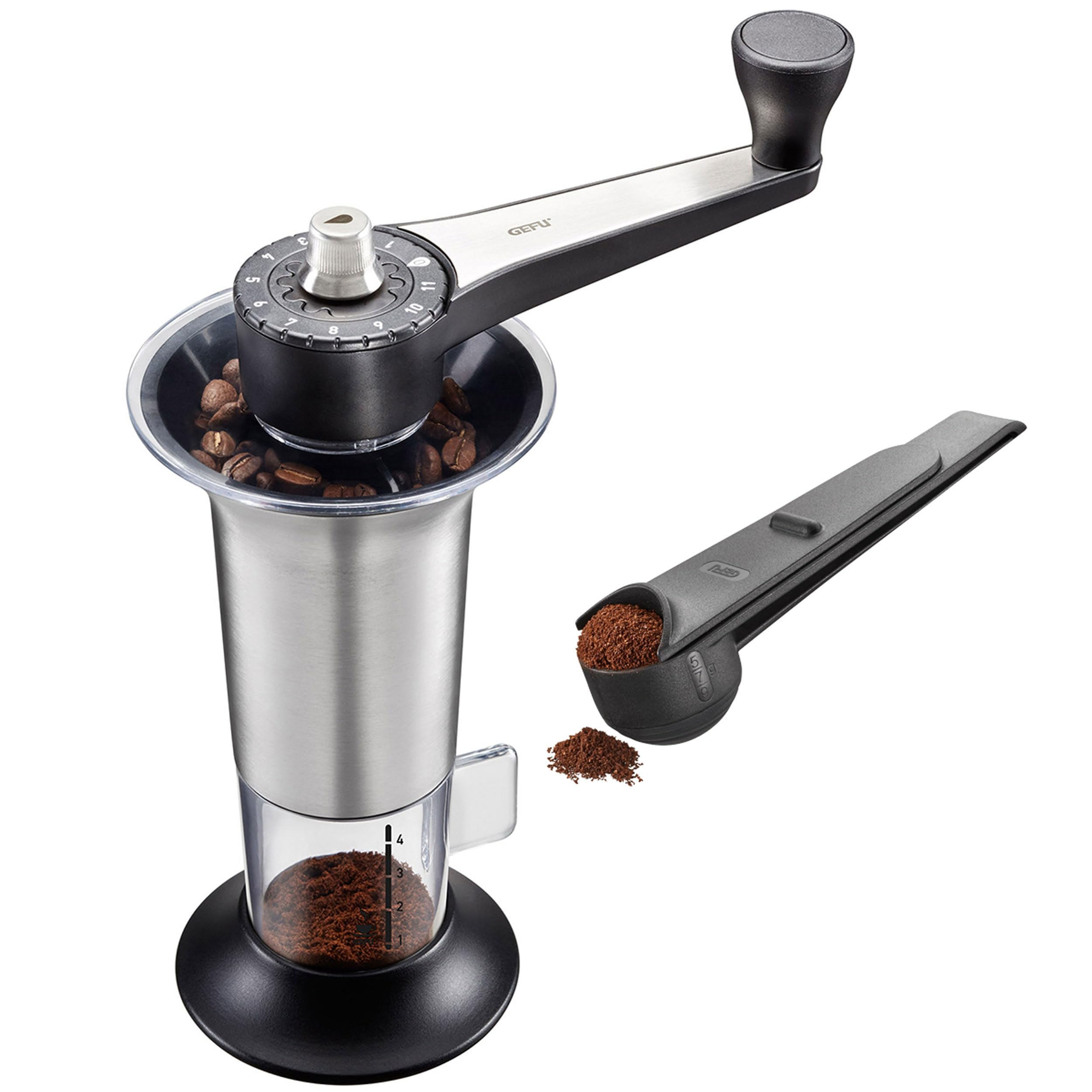 GEFU 16330 Kaffeemühle LORENZO + 16201 Kaffeemaß MORENO, verstellbar