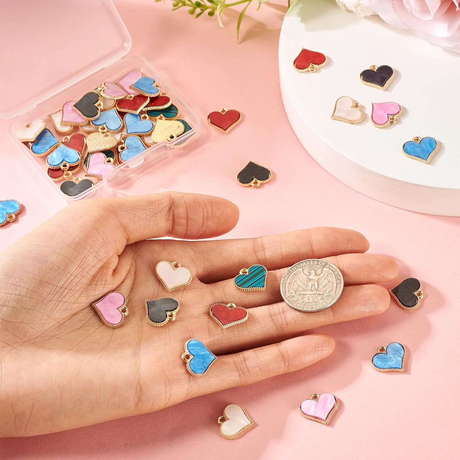 Beadthoven Enamel Charms for Jewelry Making Cute Alloy Enamel Pendants Small Enamel Dangle Charms for Bracelets Necklace Earrings Keychains DIY Supplies - Image 4