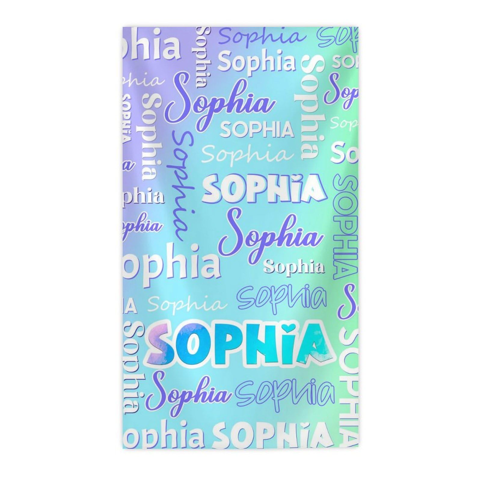 UNIKITTY Personalized Beach Towel with Name, Kids Bath Towel, Custom Beach Gifts for Girls Boys, 40"x70" Quick Dry Vacation Essentials for Pool Travel