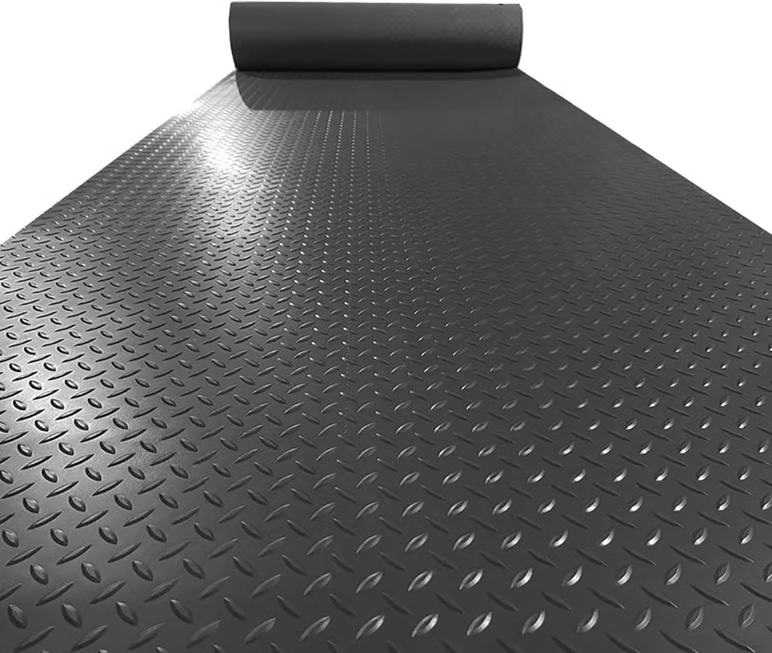 Garage Floor Matting, Garage Floor Mat Diamond Plate Vinyl Roll 1.5X(1-15) m .5mm Thickness Multicolor(Black,1.5x7m)