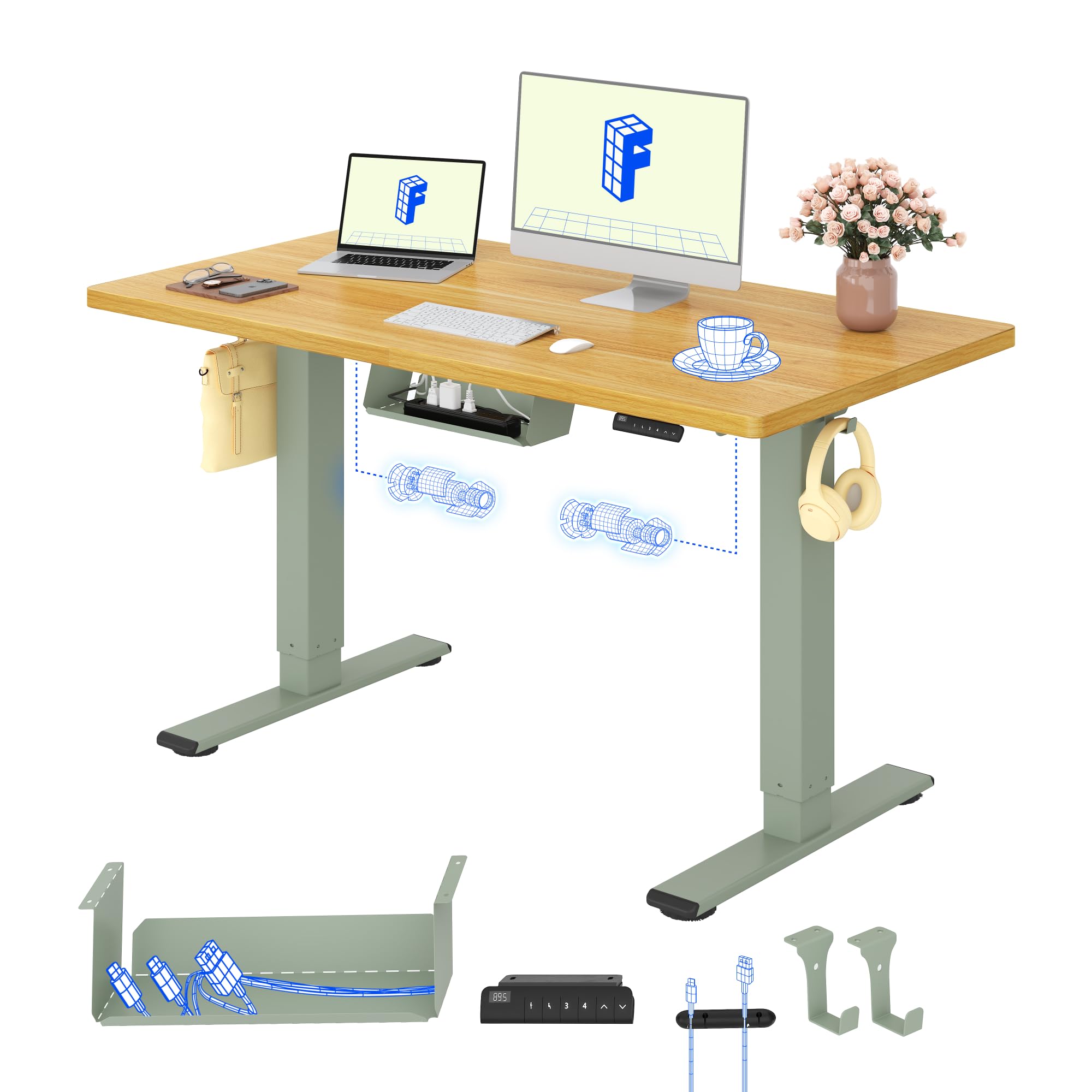 FLEXISPOT Höhenverstellbarer Schreibtisch mit 2 Motoren