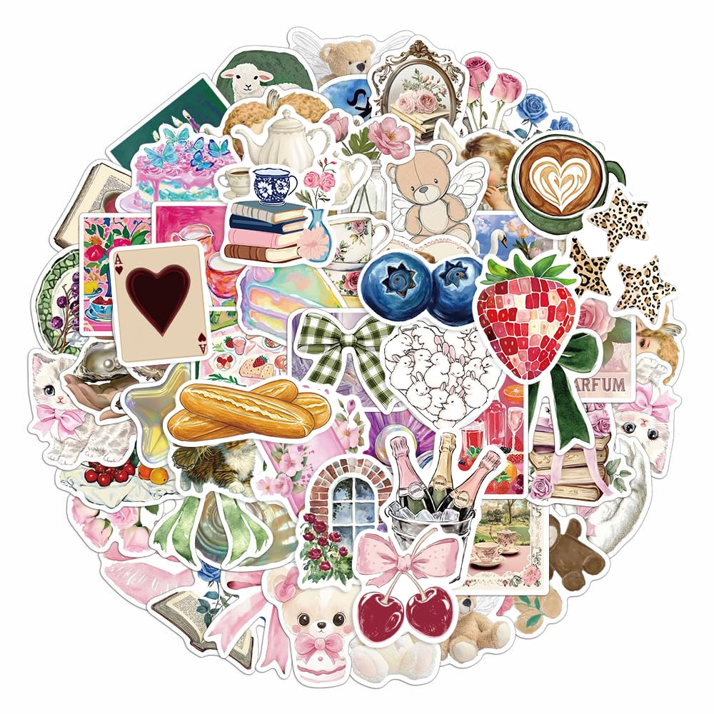 100PCS Aesthetic Stickers,Coquette Aesthetic Stickers,Vinyl Waterproof Stickers for Water Bottles Laptop Computer Phone Skateboard