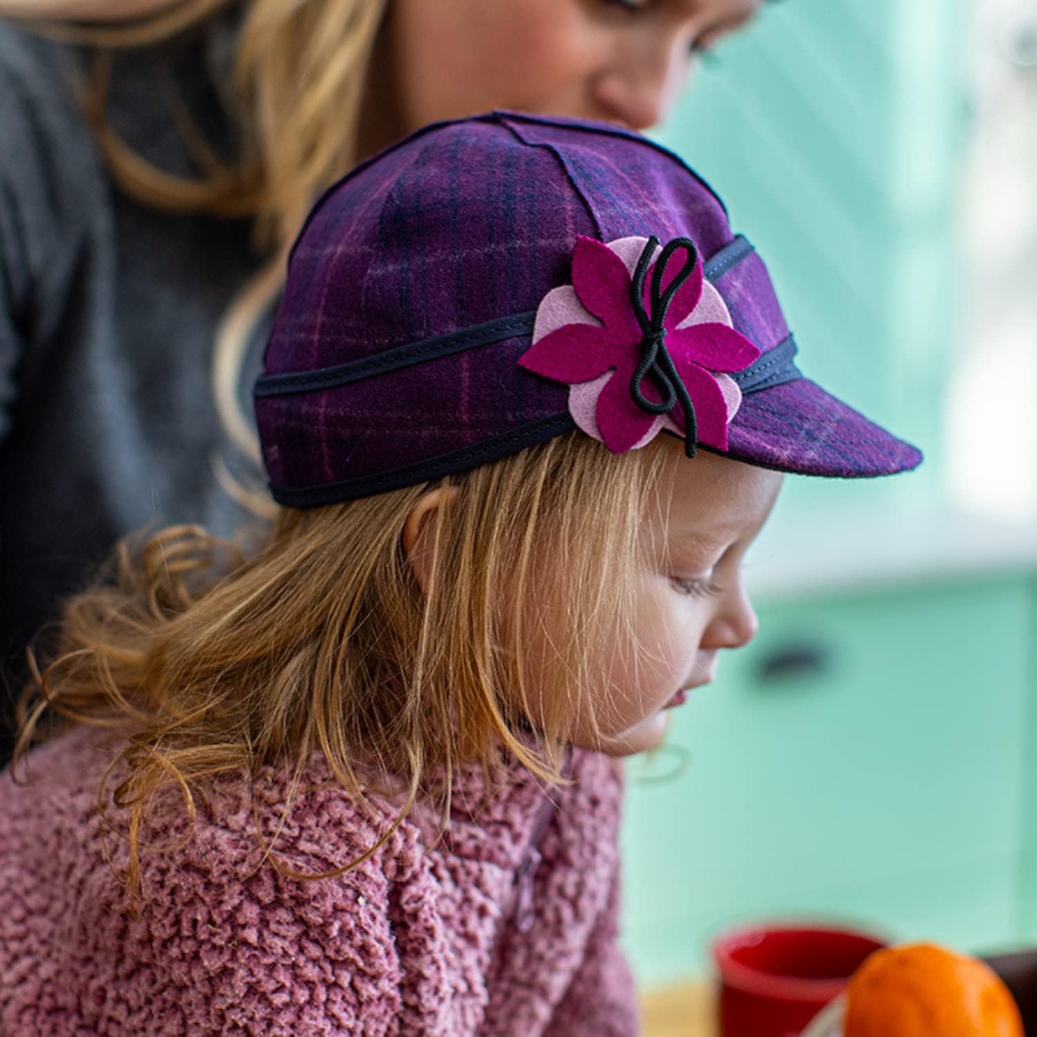 Stormy Kromer Lil' Petal Pusher Cap - Kids' Decorative Winter Hat, Wool Hat with Ear Flaps