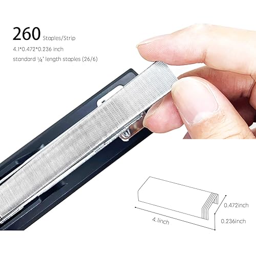 Miniatura 2 de Grapas, 266 grapas estándar para grapadoras, 14 de pulgada de longitud, 210 por tira, grapas de punto de cincel sin atascos, 10,000 grapas de uso