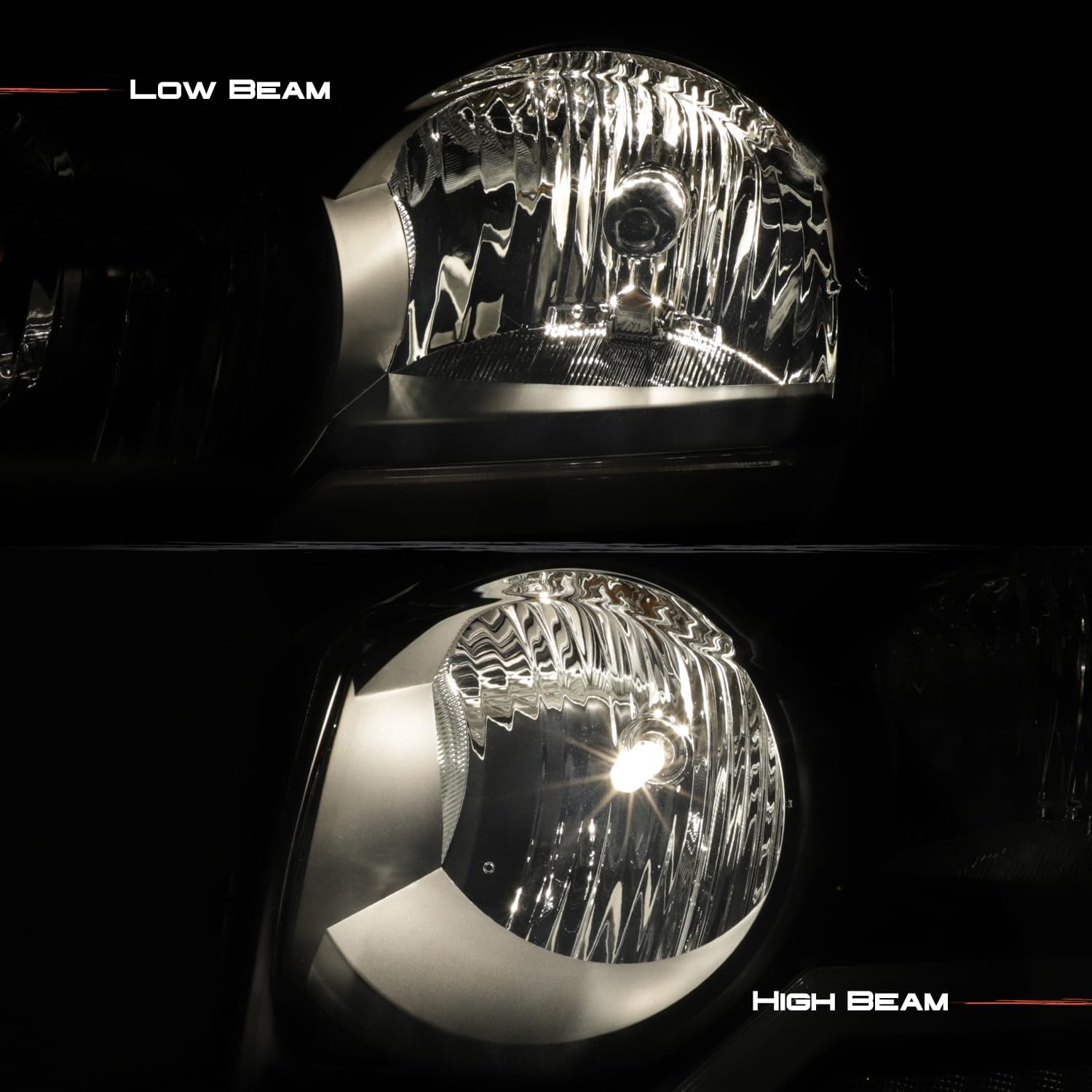 AKKON - Fit 2005 2006 2007 Jeep Grand Cherokee Halogen Type Headlights LED Tube DRL Black Housing Driver Passenger Replacement