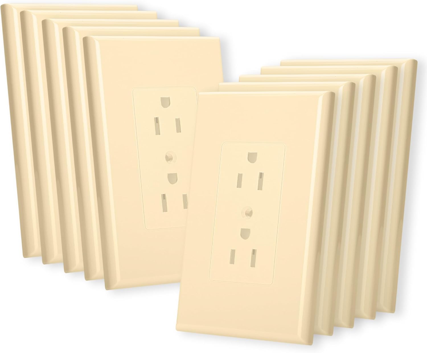 Bates- Duplex Wall Plate, 10 Pack, Black, Electrical Outlet Cover Plates