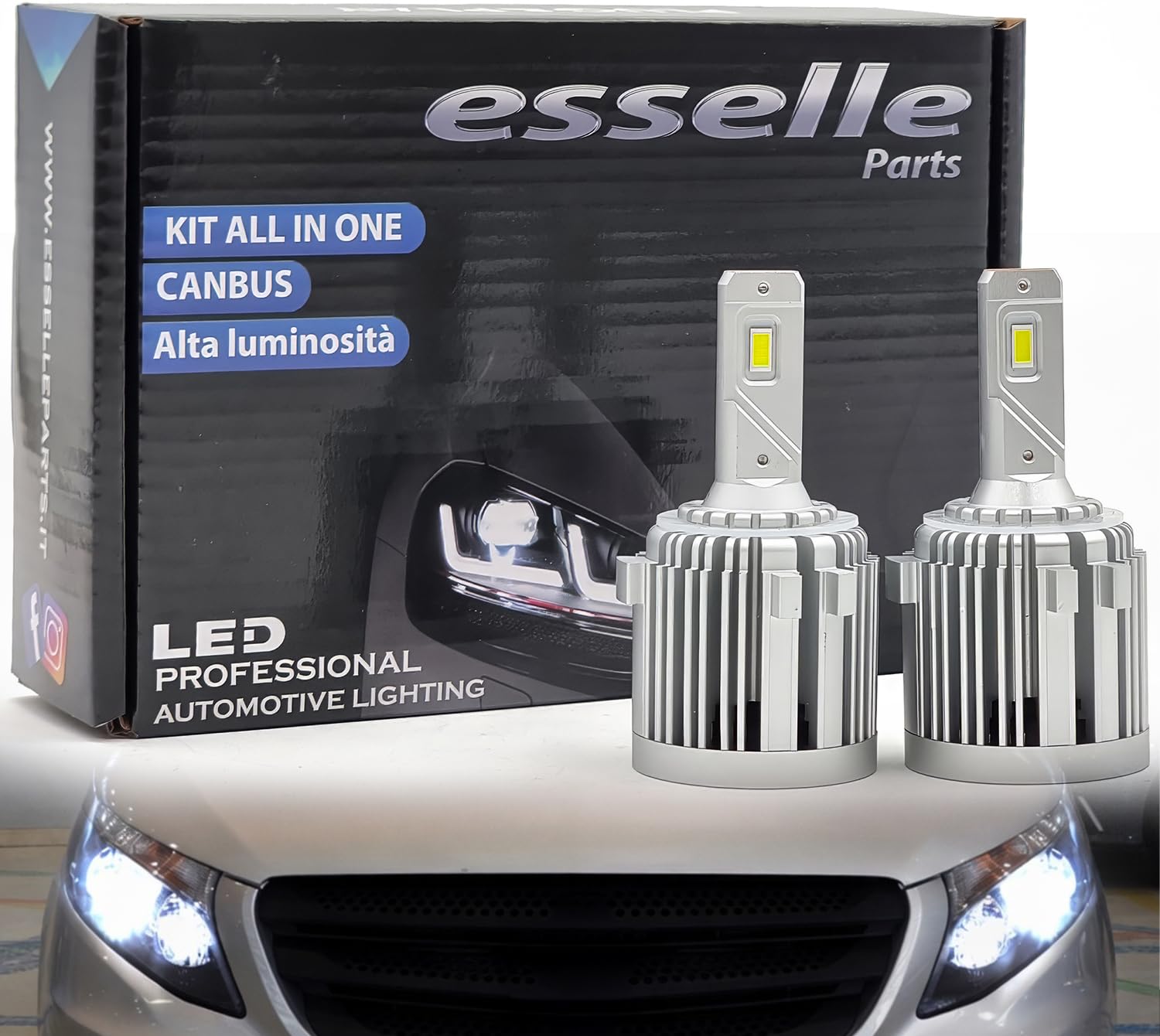 Kit Full LED H7 CANBUS Compatibile con Mercedes Vito W447 6000K Bianco Ghiaccio 9800 Lumen – Portalampade e Centraline Integrate – Plug & Play No Errori – Alta Luminosità