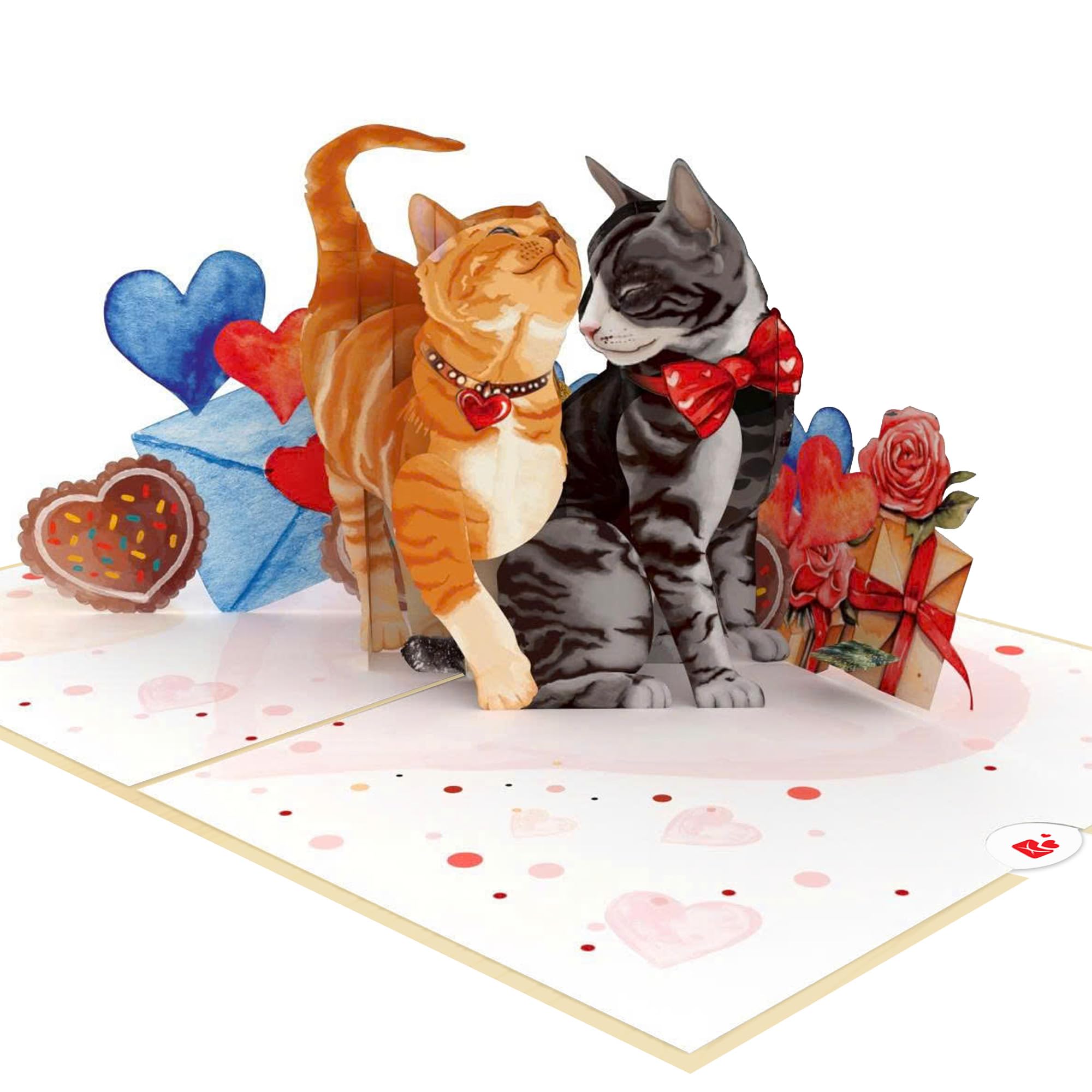 Anniversary Card for Wife – 3D Pop Up Cat Couple Card, Romantic Handmade Gift for Her, Cute Anniversary Card